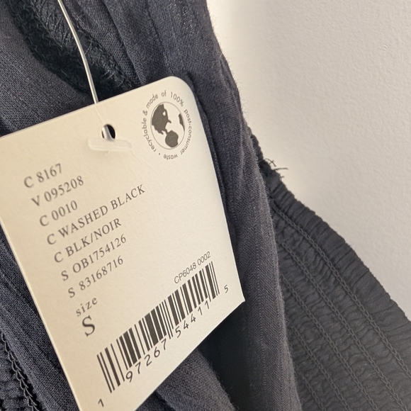 Free People Lucky In Love Black Cotton Lightweight Sheer Pajama Shorts New! - Picture 6 of 7